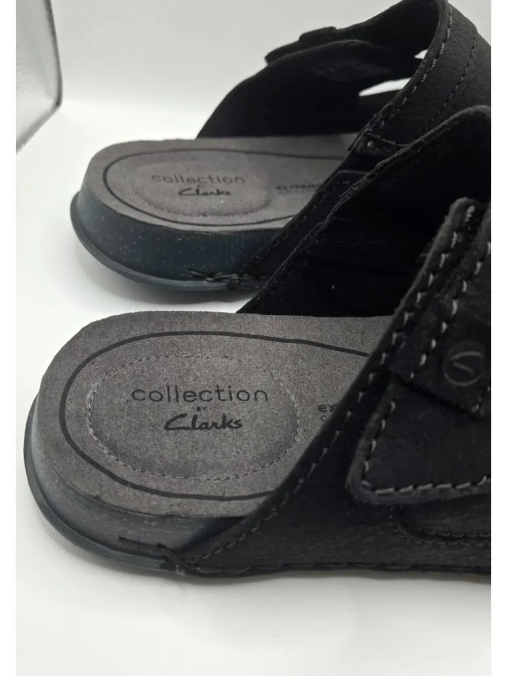 Clarks Collection Crestview Easy Slide Sandals black men's size 10M